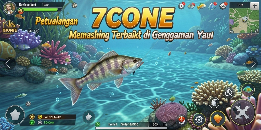 Tangkapan ikan besar dalam gameplay 7CONE yang menakjubkan.