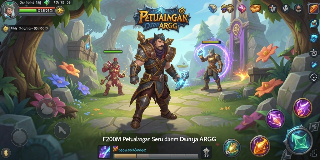 Tangkapan layar gameplay menarik dari F200M yang menunjukkan pertarungan ARPG.