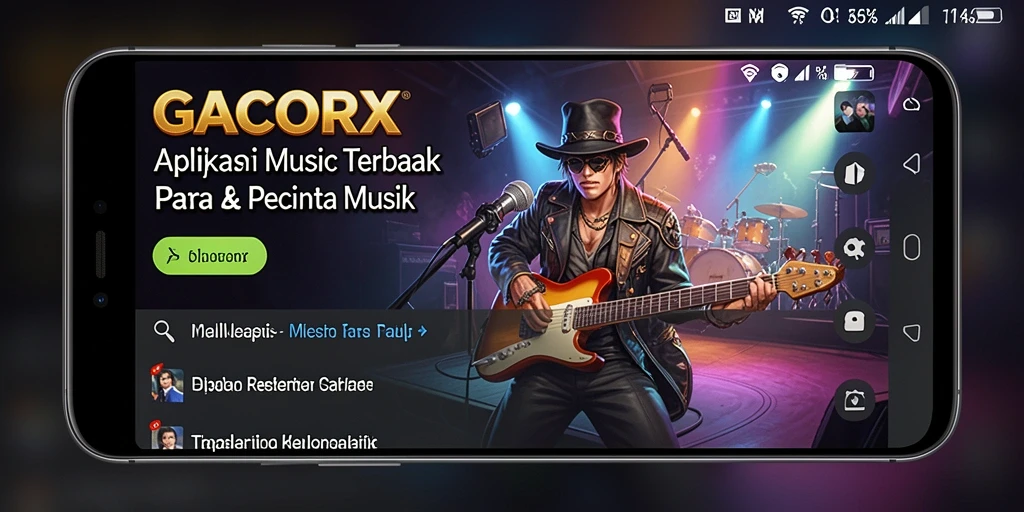 Screenshot GACORX menampilkan gameplay musik yang seru dan interaktif.