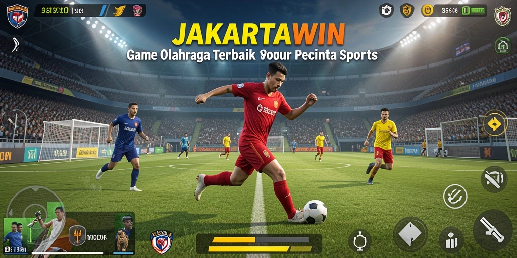 Tampilan gameplay seru dari JAKARTAWIN dengan aksi olahraga mendebarkan.