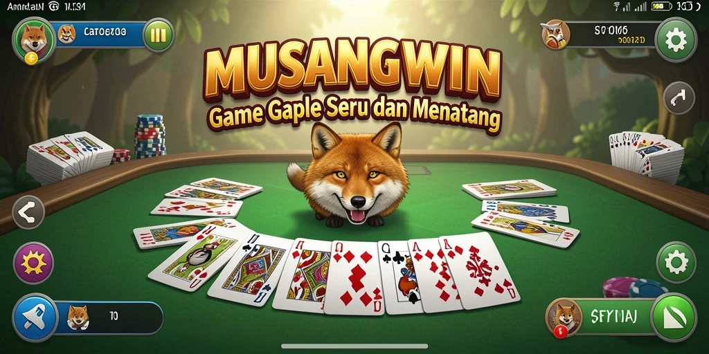 Tampilan permainan Gaple seru di MUSANGWIN dengan grafis menarik.