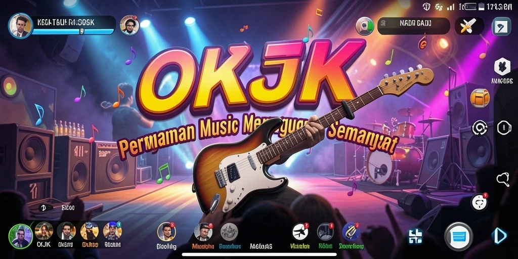 Tampilan gameplay OKJK yang menggugah semangat musik.