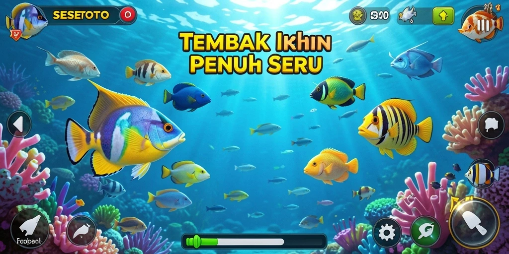 Tampilan gameplay SESETOTO dengan aksi menangkap ikan yang seru.