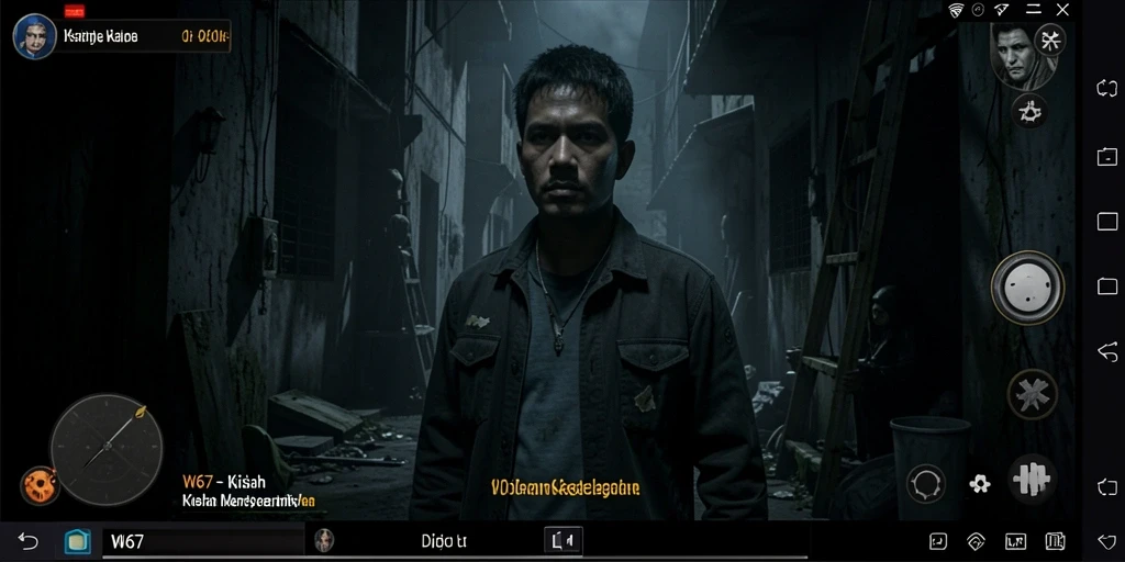 Tampilan mendebarkan gameplay W67 yang penuh dengan kegelapan.